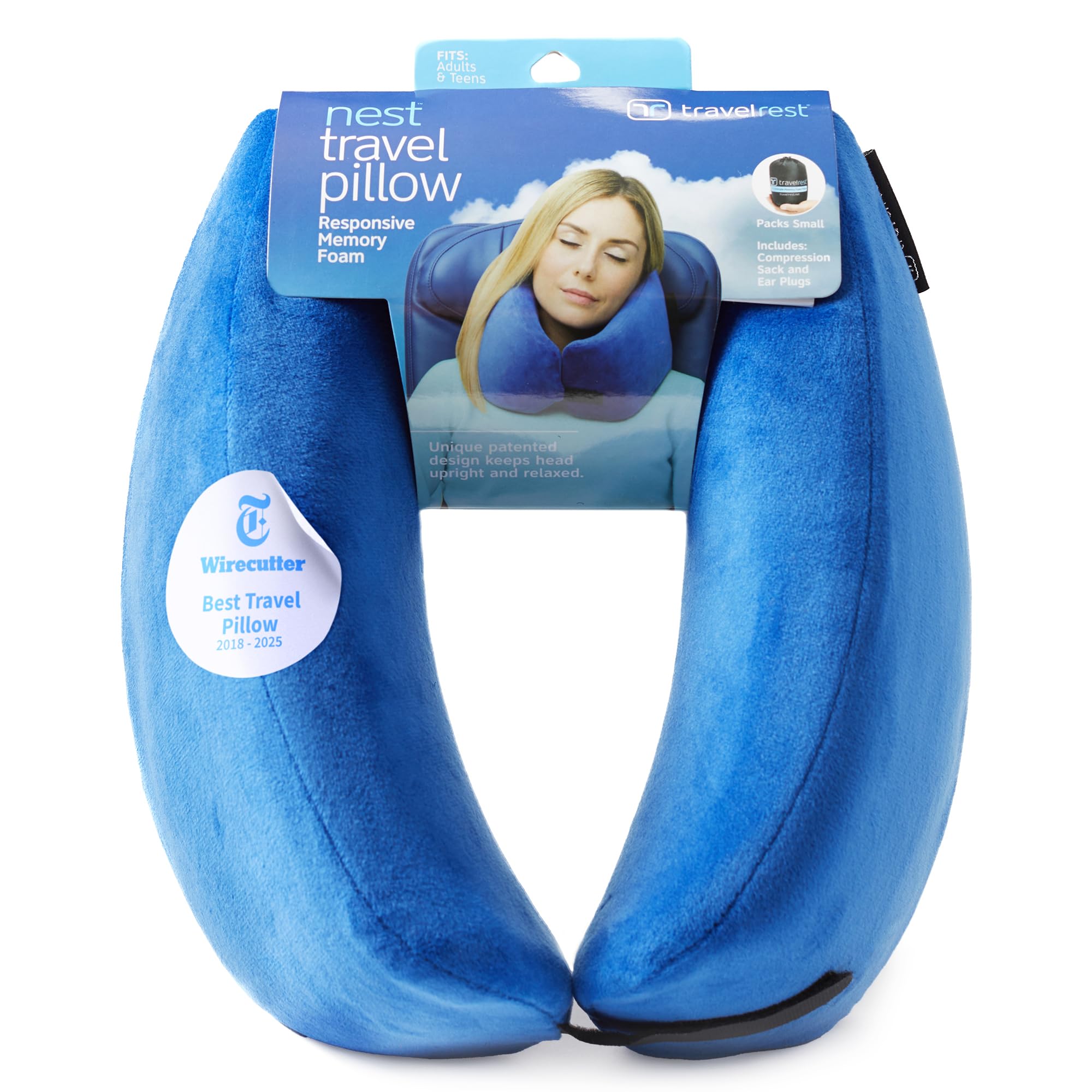 travelrest 　高級トラベルピロー 　ブルー　ネイビー Travelrest - Ultimate Memory Foam Travel Pillow/Neck Pillow